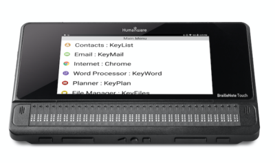 HW - Braille - BrailleNote-Touch 32 Plus-Top-Angle-Main-Menu_HR